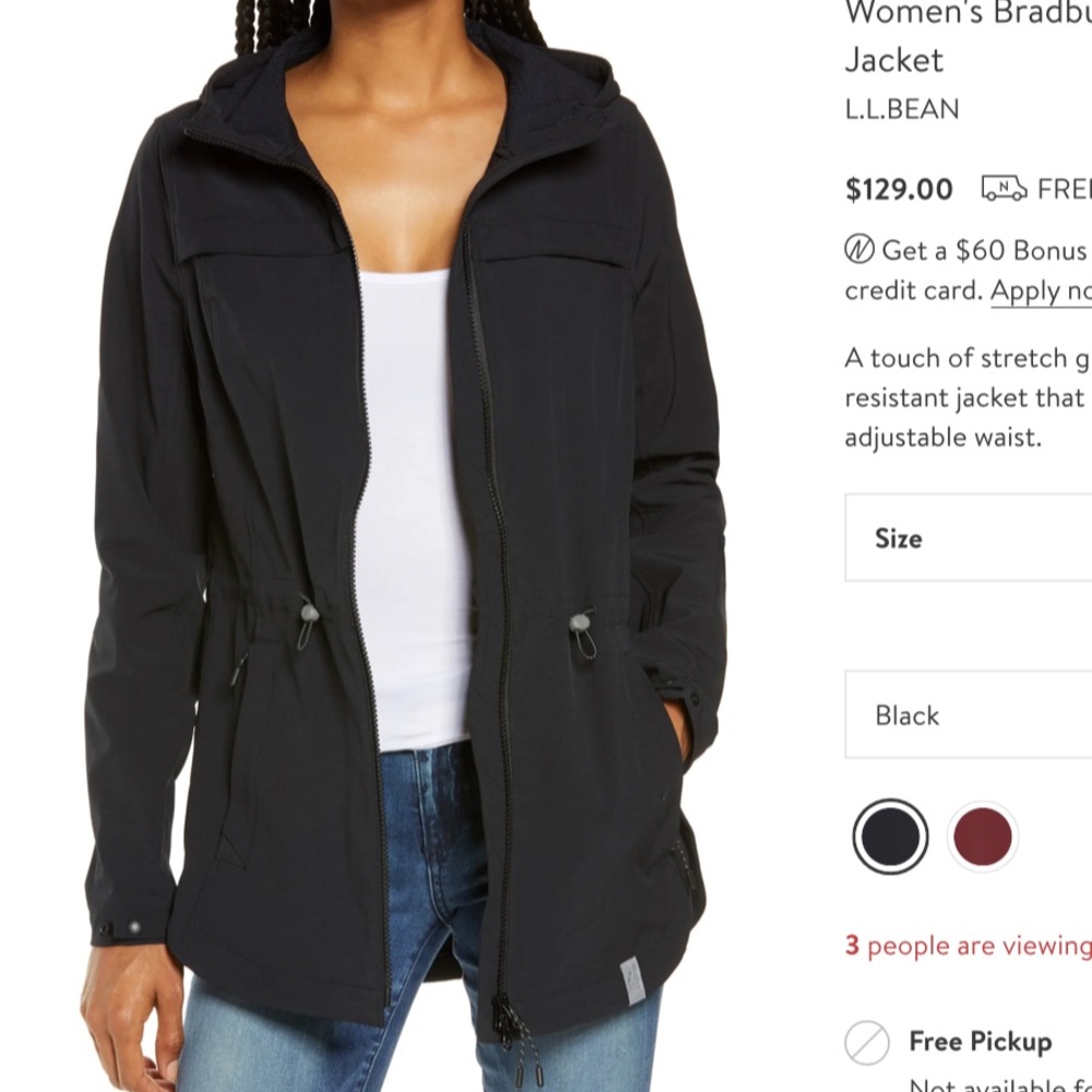 L.L. Bean Women's Black Jacket M
